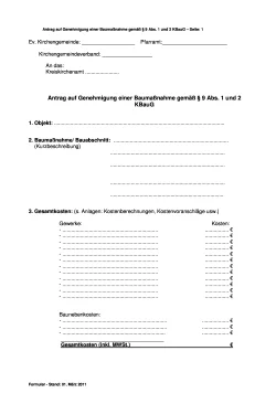 Antrag für eine Baumassnahme ans Kreiskirchenamt Meiningen