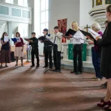  Zur Eröffnung sangen die Chorleiter des Kirchenkreises eine Vertonung des Psalms 103 von Heinrich Schütz. © Julia Otto